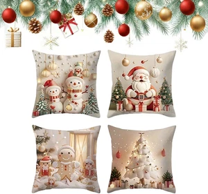 Christmas Cushion Covers Set New  Pillow Cover18X18'' - Picture 1 of 5