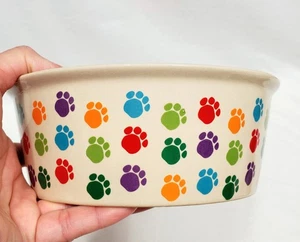 Hundegeschirr Steingut Futter- oder Wassernapf von Fido’s Diner Regenbogen Herzen Muster  - Bild 1 von 8