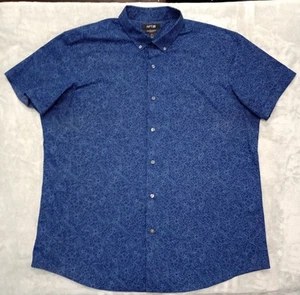 APT. Camisa 9 Para Hombre Talla XXL 18.5-19 Azul Floral Calce Ajustado Elastizada - Imagen 1 de 7
