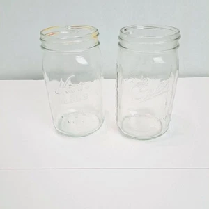 Glass Jars (1) Ball and (1) Kerr No lids Good Condition Lot of 2 24 Oz - Picture 1 of 6