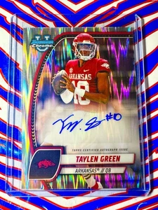 2024 Bowman U Chrome Taylen Green Stealth Refractor Auto SP #PA-TGR Arkansas - Bild 1 von 2