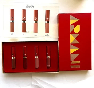 Giorgio Armani Lip Maestro 4pc Mini Set 200 Terra 405 Sultan 500 Blush 501 Casua - Image 1 of 4