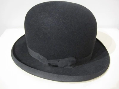 Sombrero de bombín negro vintage G.A. Dunn & Co. Ltd. tamaño 7-1/8 - Caja original, etiqueta Foto 1 de 4