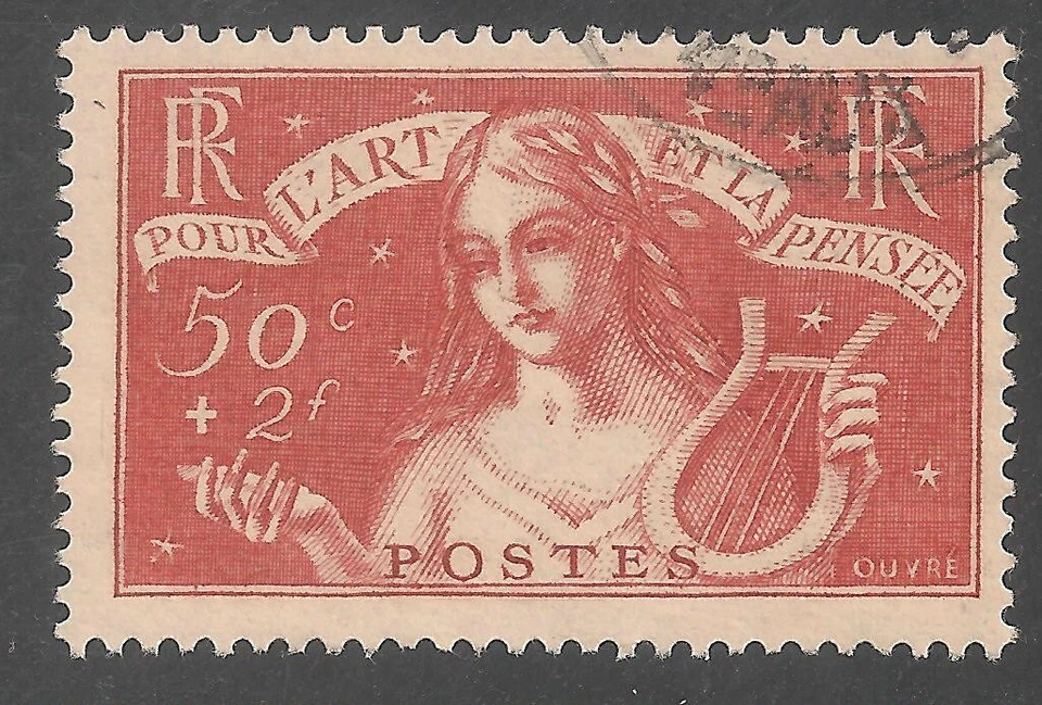 Франция #B43 (SP14) VF б/у - 1935 50c + 2fr символ музыки - Изображение 1 из 1