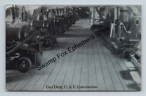 Postcard U.S.F. Constitution Ship Gun Deck - Picture 1 of 2
