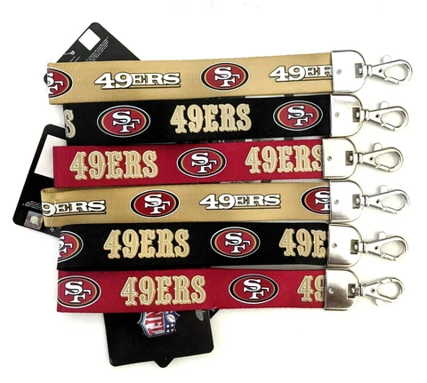 San Francisco 49ers NFL Wristlet Lanyard Keychain Holder Clip Cover