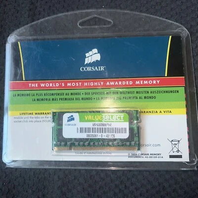 Corsair 1 GB SO-DIMM DDR2 SDRAM Memory (VS1GSDS667D2) - Image 1 of 2