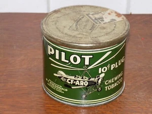 Vintage Pilot CF-ARO 10Cent Plug Chewing Tobacco Empty Tin - Picture 1 of 6