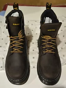 Dr. Martens Men's Amphibians Combat Boot, Dark Brown Crazy Horse 10 NEW EU 43 - Picture 1 of 7