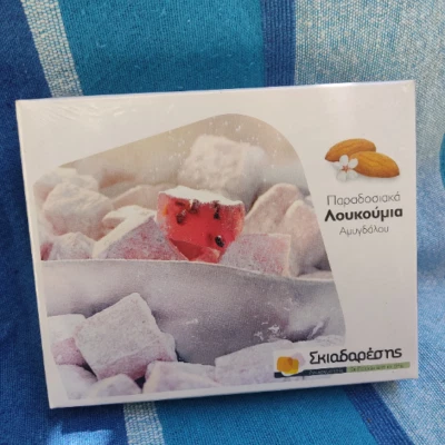 Lokum tradicional griego delicia almendra y rosa 460 g-2 kg dulce puro Foto 1 de 3