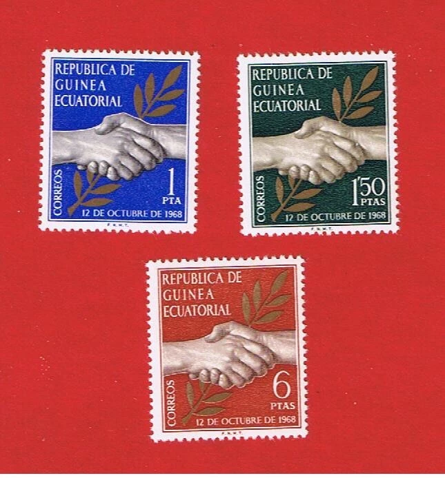 Guinea Ecuatorial #1-3 MNH OG Manos Libres Envío/H Foto 1 de 1