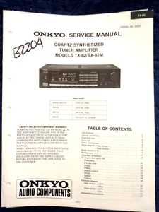 ONKYO TX-82 TX-82M STEREO POWER AMPLIFIER ORIGINAL SERVICE REPAIR - Picture 1 of 1
