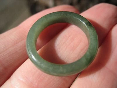 Natural Green Jade Ring Myanmar Jewelry Art Size 7 US A431 - Image 1 of 4