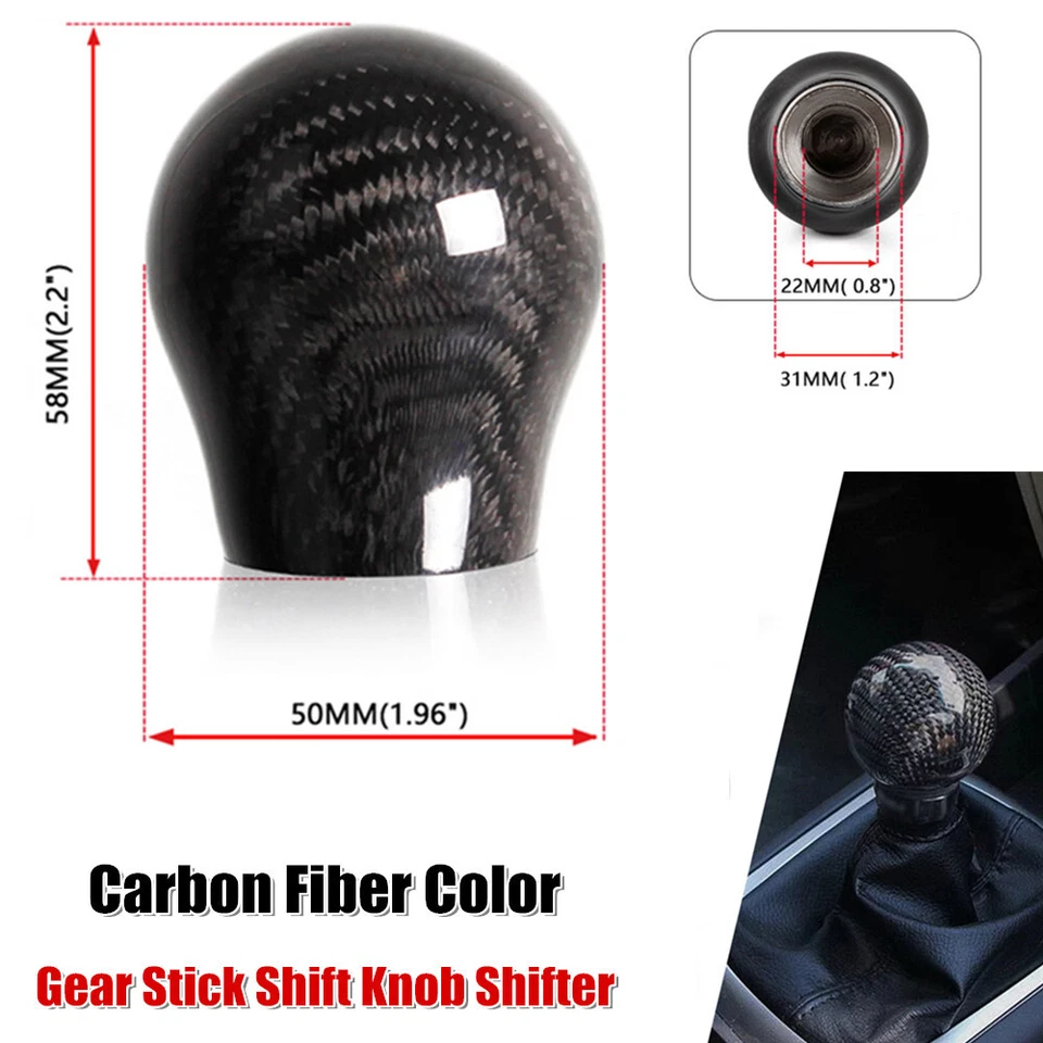 Modified Carbon Fiber Color Car Truck Gear Stick Shift Knob Shifter Lever Head — 第 1/4 张图片
