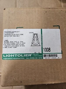 Lightolier Lytecaster Recessed downlight satin Gold cone 1008 - Picture 1 of 3