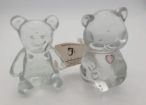 Figura de oso de vidrio transparente Fenton cumpleaños junio y burbujas controladas oso de vidrio - Imagen 1 de 12