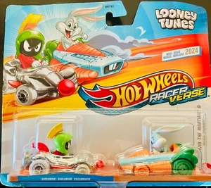 Hot Wheels Racer Verse MARVIN THE MARTIAN & BUGS BUNNY 2 Pack Looney Tunes READ! - Picture 1 of 2