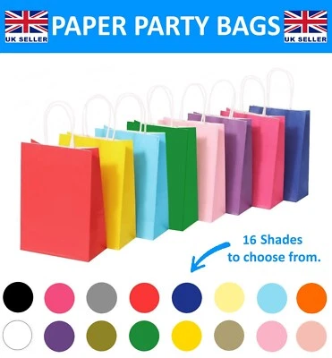 Party Bags - Bright Paper Gift Loot Bag - Birthday Christmas Wedding Favours *HB - Image 1 of 4
