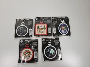 NEW VTG NMI Lot of 5 Needle Magic Counted Cross Stitch Kits Christmas Ornaments - Picture 1 of 6