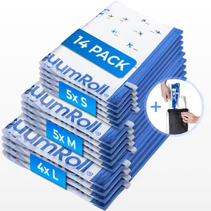 14+1 Vakuumbeutel für Reisen | 80% Platz sparen im Reisegepäck,Koffer & Rucksack - Bild 1 von 8