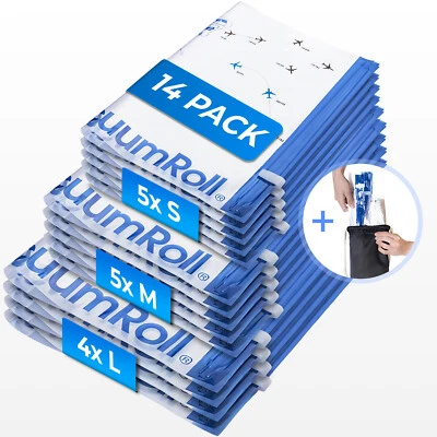 14+1 Vakuumbeutel für Reisen | 80% Platz sparen im Reisegepäck,Koffer & Rucksack - Bild 1 von 4