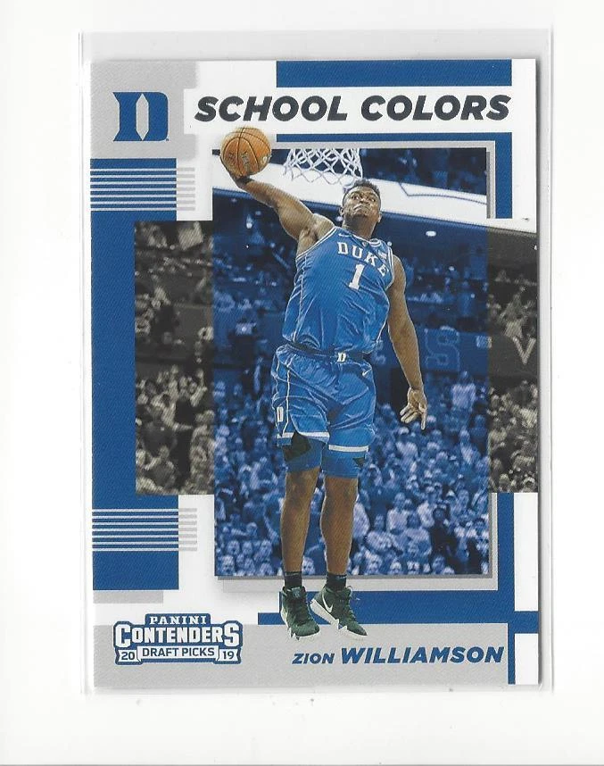 2019-20 Contenders Draft School Colors #1 Zion Williamson Rookie Duke Pelicans - Image 1 of 1