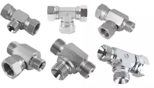 BSP Hydraulic Tee Adaptor All Variations 1/8" 1/4" 3/8" 1/2" 5/8" 3/4" 1" - Picture 1 of 7