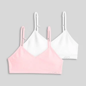 Jockey Generation Girls' 2pk Seamfree Bralette Bra Colors - Pink & White Size S - Picture 1 of 10