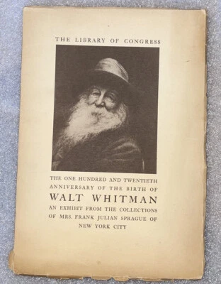 Walt Whitman: A List Of Manuscripts Books Portraits Broadsides Memorabilia 1939 - Image 1 of 4