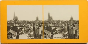 Francia Estrasburgo Vista, Foto Estéreo Vintage Analógica - Imagen 1 de 2