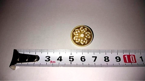 Wartime Pottery School Uniform Button SAKURA round antique japan Cover