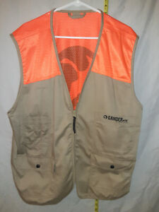 🦆Gander Mountain Men's Zip Up Fishing Hunting Guide Vest Jacket Orange Sz XL🦌