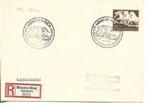 1942 FDC REGISTERED COVER GERMANY REICH MUNICH -RIEM.THE BROWN RIBBON OF GERMANY - Picture 1 of 2
