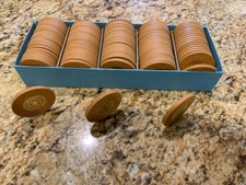 Rare 98 Chip Rack Lot of Caramel Paulson Starburst TH&C Mold Casino Poker Chips