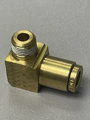 Brass 90 Degree. Push to Connect 1/8" NPTF TO 1/4" TUBE. - Image 1 of 2