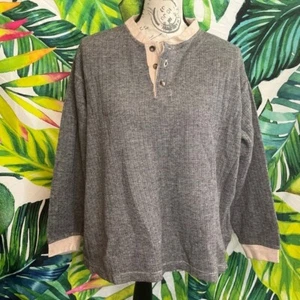 VTG Preswick & Moore XLP Grey Peach Button Classic Casual Fall Winter Sweatshirt - Picture 1 of 7