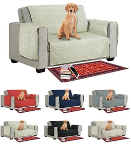 Reversible Sofa Slip Covers 1/2/3 Seater Non Waterproof Sofa Cover Pet Protector - Picture 1 of 64