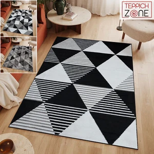 Teppich Wohnzimmer Geometrisch Modern Schlafzimmer Dreiecke Gestreift ÖKOTEX - Bild 1 von 29