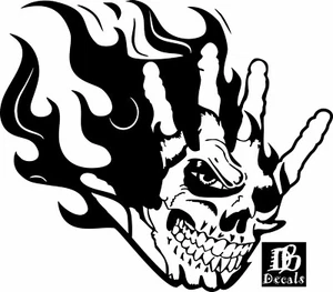 Hand Skull Tribal Flame Fingers Car Truck Window Laptop Vinyl Decal Sticker - Picture 1 of 3