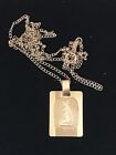 Superb 9ct Gold Rectangular Panelled Erotic Pendant & 20" Twist Link Chain & Box