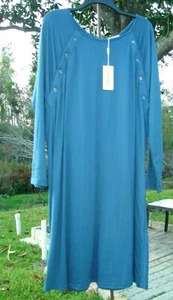 Ekouaer Breastfeeding Maternity Nightdress Long Sleeve Blue XL New with tag - Picture 1 of 10
