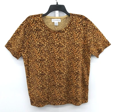 Sag Harbor Sweater Women Size XL Orange Brown Short Sleeve Lightweight Knit Top - Image 1 of 4