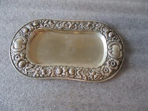 VINTAGE GORHAM STERLING SILVER CLUNY #810 PATTERN - VANITY/CARD TRAY - NO MONO - Picture 1 of 22
