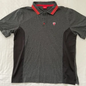 Ducati D-Attitude Men Polo Shirt Black Grey XL Red Trim Italian Moto Race Urban - Picture 1 of 9