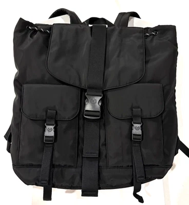 Victoria's Secret PINK Nylon Cargo Backpack  Bag Black Adjustable Strap - Image 1 of 4