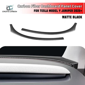 Cubierta de moldura de panel de tablero de fibra de carbono mate 2 piezas para enebro Tesla Modelo Y - Imagen 1 de 9