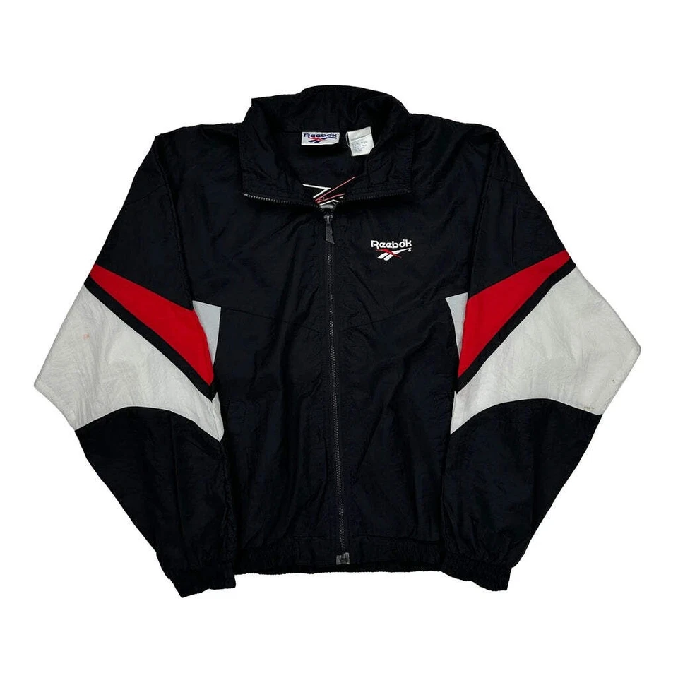 Reebok Graphic Windbreaker - XL Black Nylon - Image 1 of 4