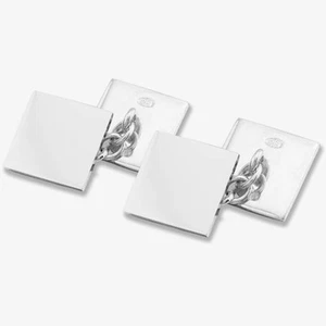 Sterling Silber Quadrat Schlicht Kette Manschettenknöpfe LC41 19S/P - Bild 1 von 1