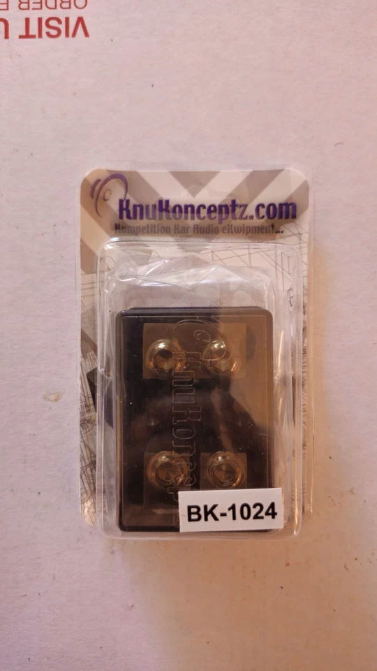 KnuKonceptz Bassik 2 Way 0 Gauge to 4 / 8 Gauge Mini ANL Fuse Block w Fuses - Image 1 of 4