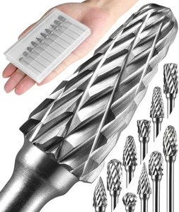 10-teiliges Hartmetall Frässtift-Set 1/8 Zoll Schaft kompatibel mit Dremel Bits Rotationswerkzeuge Atta - Bild 1 von 5